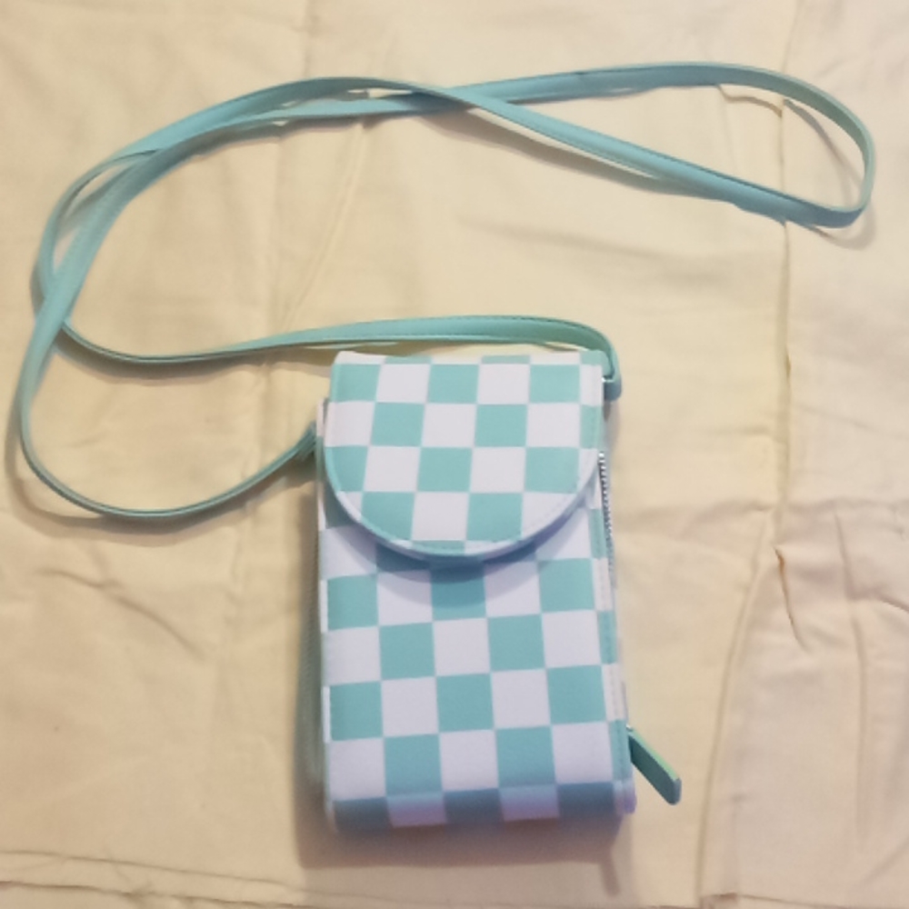 Checkered cell phone purse